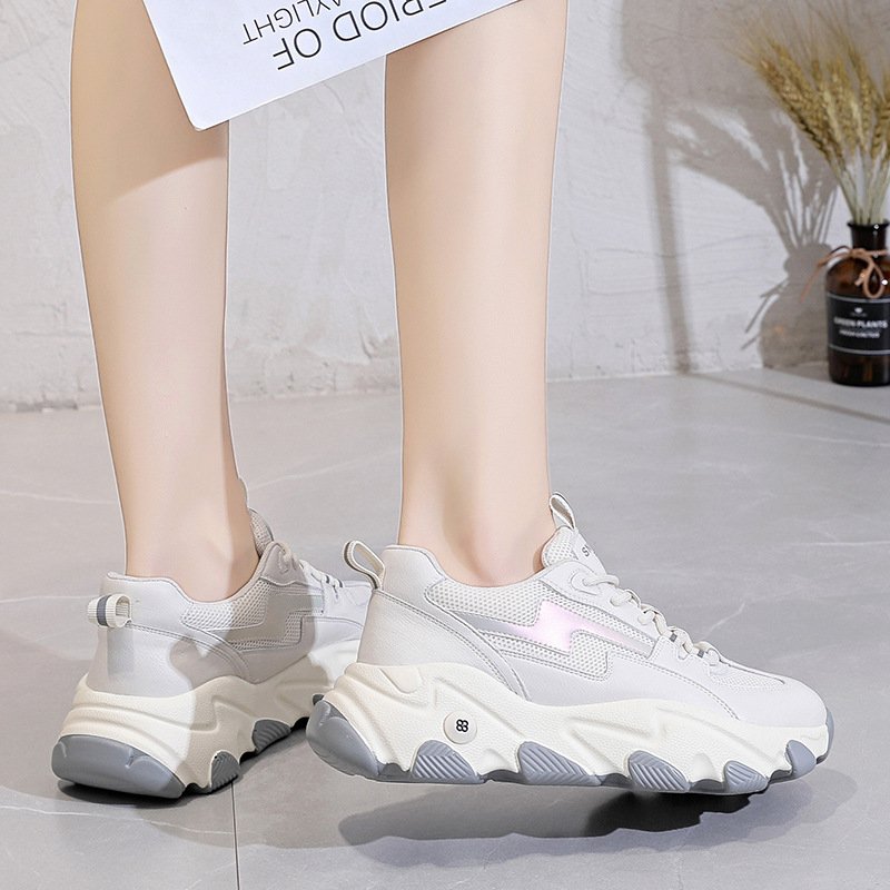 2021 spring new women's shoes, trendy shoes, women's thick-soled increased sports style casual trendy shoes