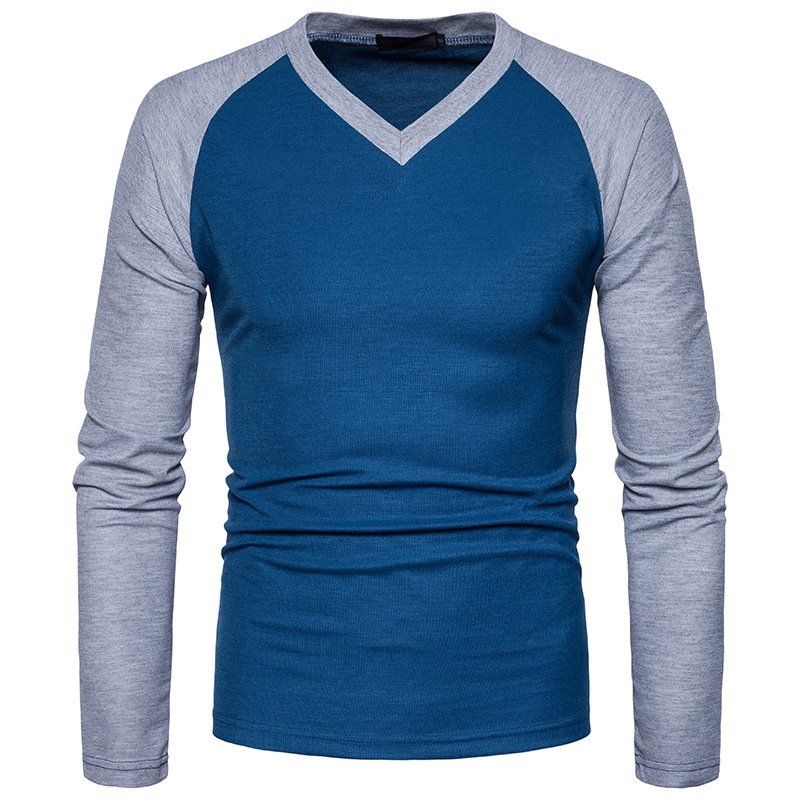 Foreign trade new European code fashion V-neck raglan sleeve long sleeve T-shirt B128